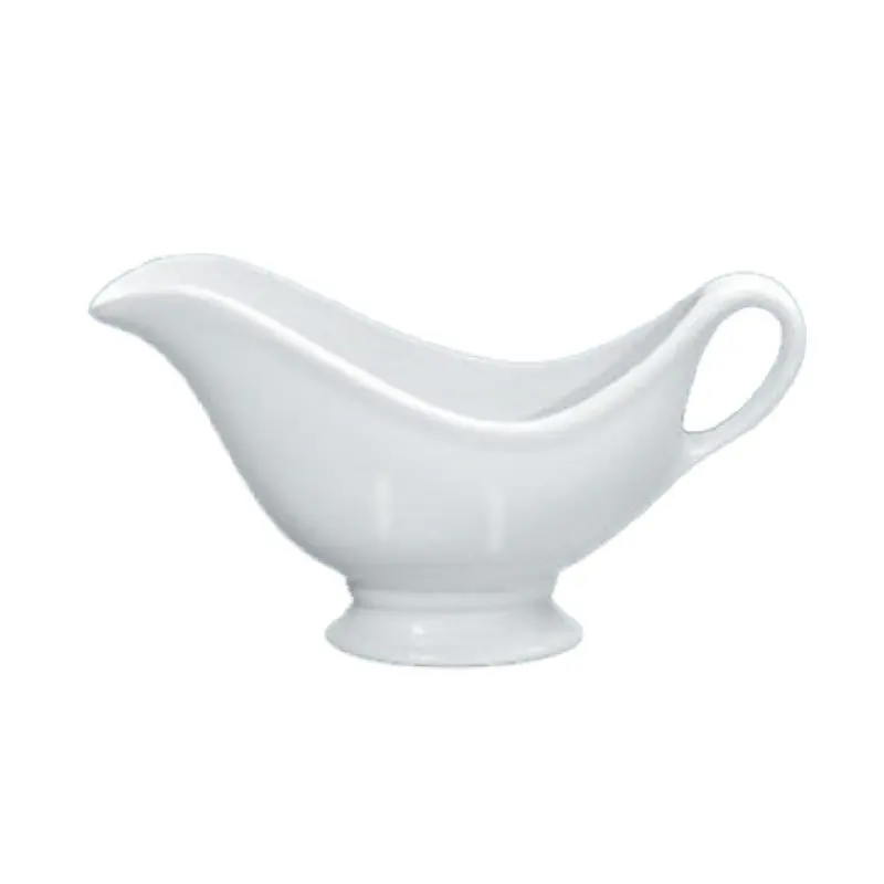Yanco SB-8 8-1/2 Oz Accessories Sauce Boat with Handle Porcelain White