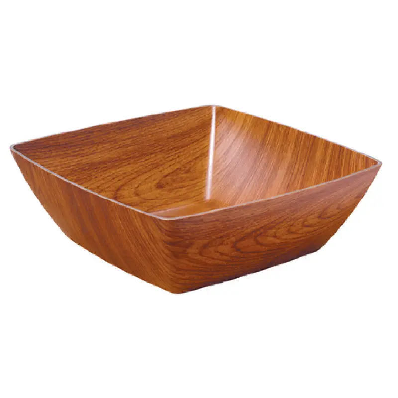 GET Enterprises B-SQ-8-M 2 Qt Faux Wood Bowl Square Mahogany Polystyrene