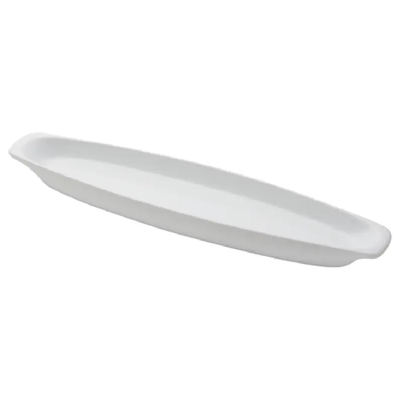 Arc Cardinal FJ827 15-1/2 Oz Canoe Plate Oblong Porcelain White 17-1/2 Inch