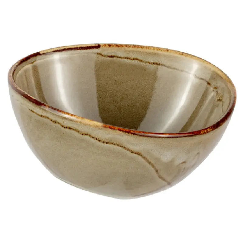 Bon Chef 2300007P 8 Oz Tavola Bowl Round Deep Fully Vitrified Porcelain Harbour Reactive Grey