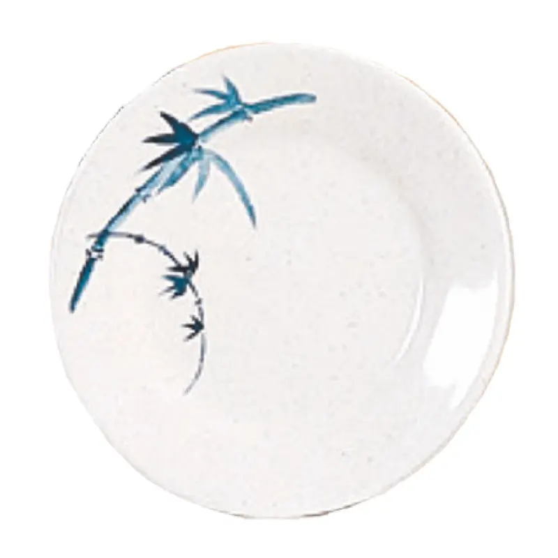 Thunder Group 1008BB 7-7/8 Inch Break-resistant Round Plate Melamine Blue Bamboo