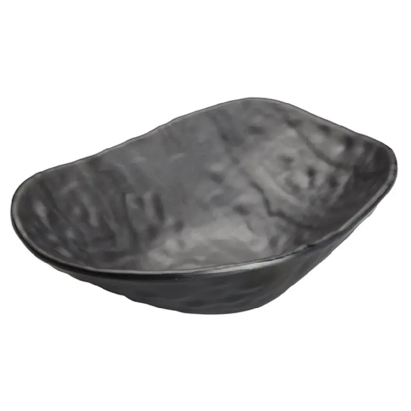 Winco WDM019-306 20 Oz Oval Bowl Break-Resistant Melamine Black
