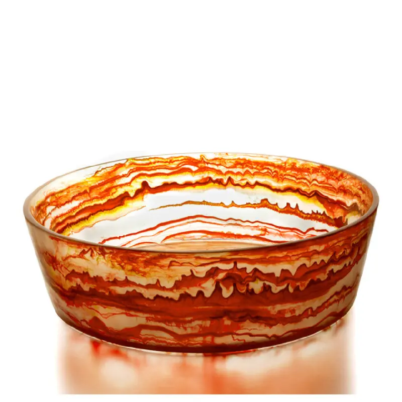 Bon Chef 59032-SCARLET 20 Inch Resin Bowl 29.5 Quart Cold Display Red Swirl