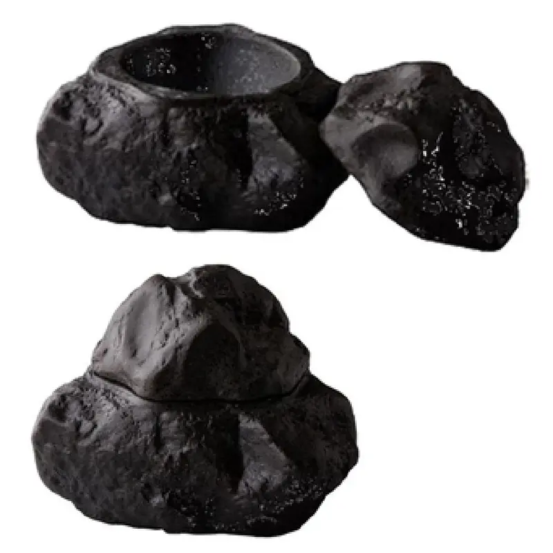 BauscherHepp RD19101 6.5 Inch Bowl with Lid Vitrified China Black Stone Studio Raw