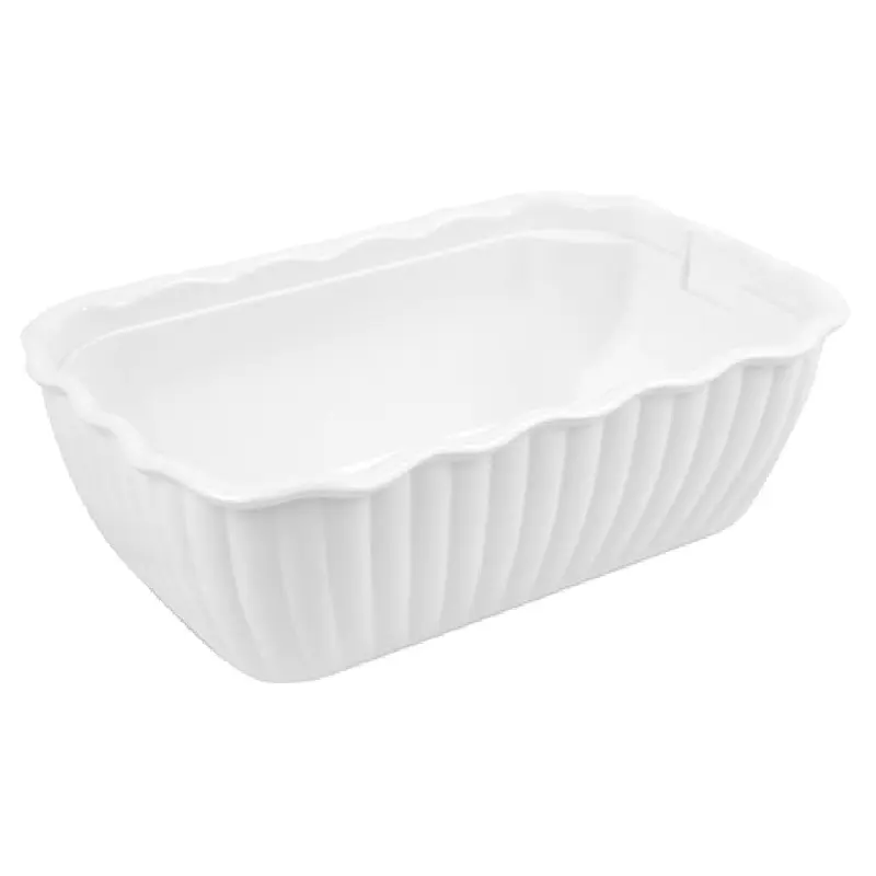 BauscherHepp T249 67-5/8 Oz White Rectangular Dish SAN 10 Inch 6-3/4 Inch