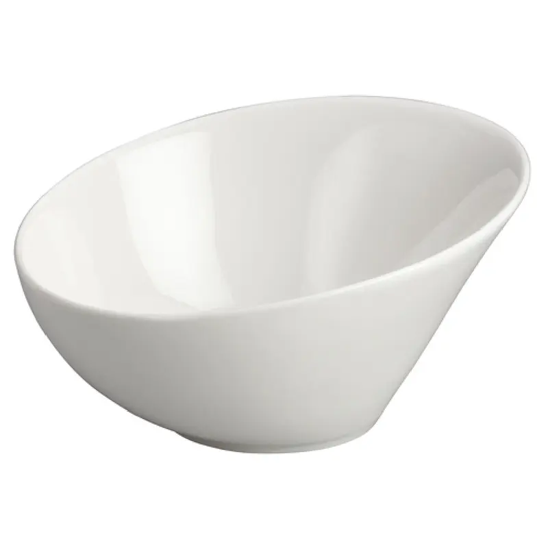 Winco WDP003-201 1/2 Quart Bowl Round 6-1/2 Inch Diameter Angled Porcelain