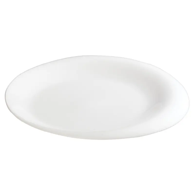 Winco WDP004-203 12 Inch Oval Plate Dishwasher Safe Porcelain Ocea Creamy White