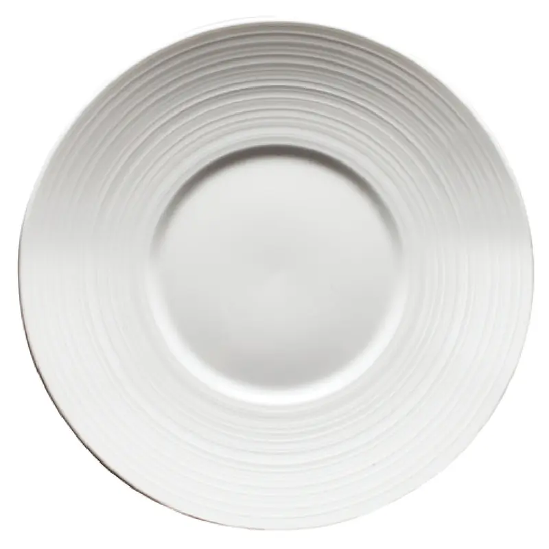 Winco WDP022-108 10 Inch Diameter Round Plate Porcelain Embossed White